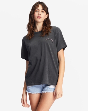 Women's Billabong Daytripper Graphic Boyfriend T Shirts Black | 051QKXIGB