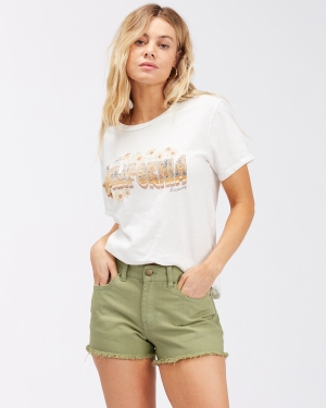 Women's Billabong Drift Away Frayed Shorts Multicolor | 469OCUEJS