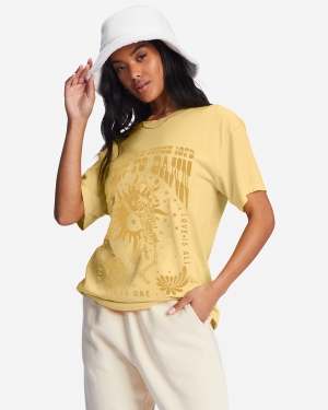 Women's Billabong Dusk To Dawn Graphic Boyfriend T Shirts Multicolor | 954AZCRVT