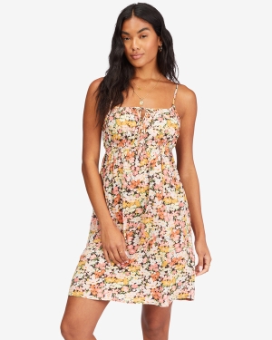 Women's Billabong Feelin Blue Mini Slip Dress Multicolor | 147ZVTWDL