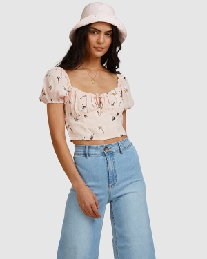 Women's Billabong Feelin Peachy Tops Multicolor | 876PFYHQJ