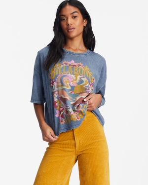 Women's Billabong Feeling Free Graphic T Shirts Multicolor | 270ZQADFP