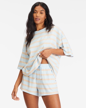 Women's Billabong Feeling Free High-Waisted Knit Shorts Blue | 273LBXKWZ