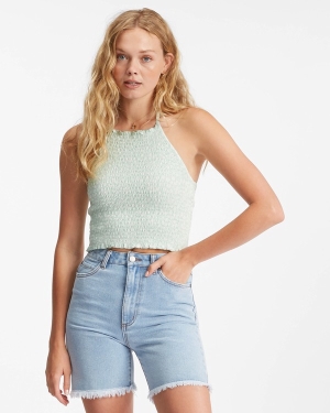 Women's Billabong Feels Like Summer Tops Mint | 051JFXZWI