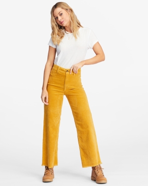 Women's Billabong Free Fall Wide-Leg Pants Brown | 185PCWBOG