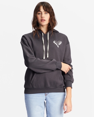 Women's Billabong Give Love Graphic Hoodie Black | 683SXOEZI