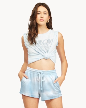 Women's Billabong Gold Coast Sweatshorts Shorts Blue | 932AIDCWF