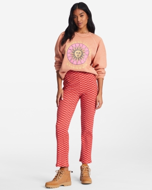 Women's Billabong Good Days High-Waisted Bootcut Pants Pink | 798NTJMSV