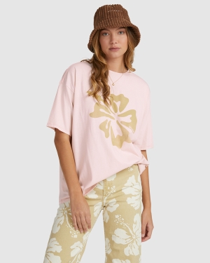 Women's Billabong Hawaii Dreaming Boyfriend T Shirts Pink | 842PIRAGW