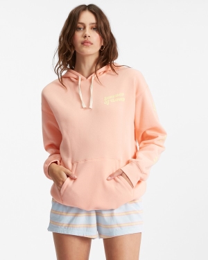 Women's Billabong Hello Summer Pullover Hoodie Coral | 697YJHZAW