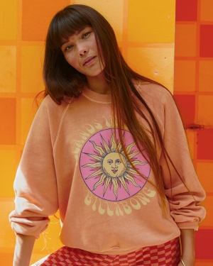 Women's Billabong Here We Go Graphic Crewneck Sweatshirt Multicolor | 384WXRPCI