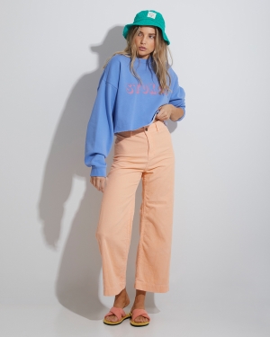 Women's Billabong Hey Gday Cropped Crewneck Sweatshirt Multicolor | 756RWZDOC