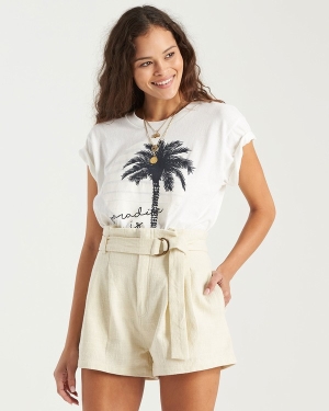 Women's Billabong Island Getaway Short Shorts White | 093TBFVOQ