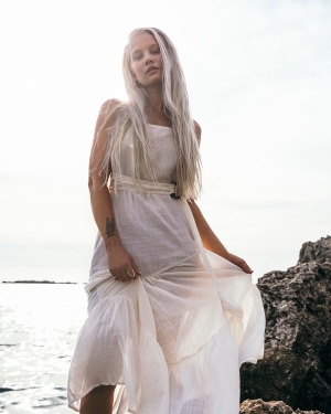 Women's Billabong Island Spirit Maxi Dress White | 476KDUSTN