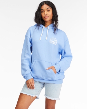 Women's Billabong Its The Little Things Graphic Hoodie Blue | 325LAZDHW