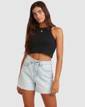 Women's Billabong Jessie Tops Black | 752XAZOWD