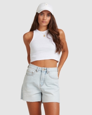 Women's Billabong Jessie Tops White | 897JKRPMD