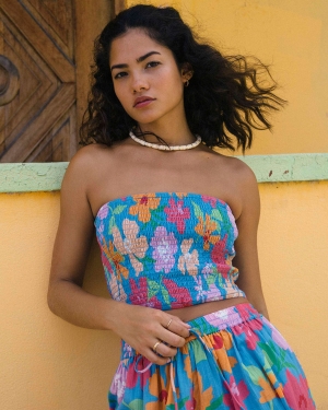 Women's Billabong Keep It Simple Crop Tops Multicolor | 236NUOSGV