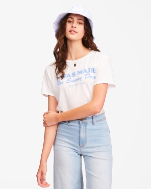 Women's Billabong Keep Shining Boyfriend T Shirts Light Blue | 140NJEBWC