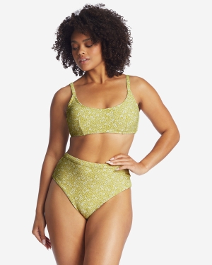 Women's Billabong Little Whispers Mia Bralette DD Bikini Tops Light Green | 436RHMTZU