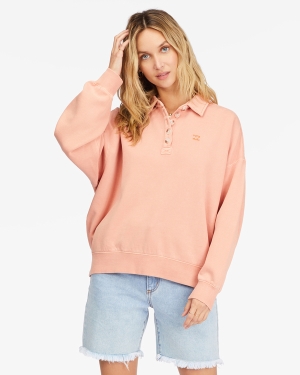 Women's Billabong Lost Time Pullover Sweatshirt Grey Rose | 306YRETLF