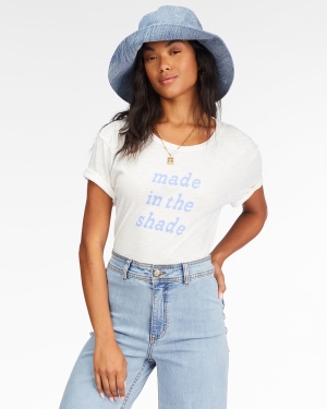 Women's Billabong Made In The Shade Boyfriend T Shirts Light Blue | 135NYVCFA