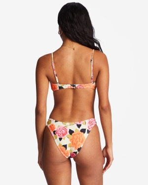 Women's Billabong Magic Gardens Hike Bikini Bottoms White | 048TLNZVC