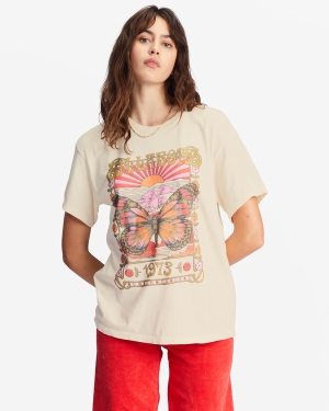 Women's Billabong Magic Maker Graphic Boyfriend T Shirts White | 740NLZUDM