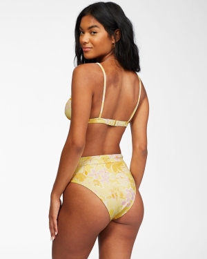 Women's Billabong Make You Mine Rise Bikini Bottoms Yellow | 319ZANOCT