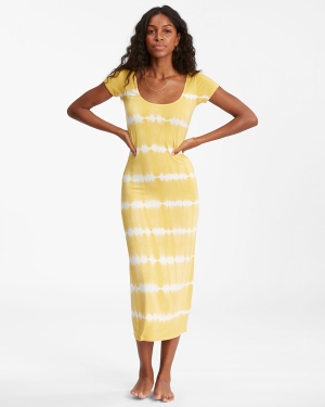 Women's Billabong Mid Day Midi Dress Multicolor | 864FWJIYX