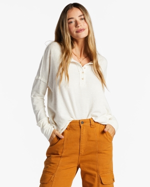 Women's Billabong New Anyday Henley Tops Light Blue | 460HPGZYQ