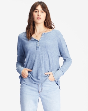 Women's Billabong New Anyday Henley Tops Multicolor | 702LMIPRY