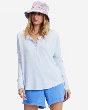 Women's Billabong New Anyday Henley Tops Multicolor | 791QAEYKB