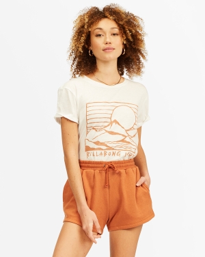 Women's Billabong New Tides Sweatshorts Shorts Brown | 159ELGTYQ