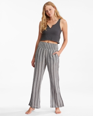 Women's Billabong New Waves 2 Elastic Waist Pants Black | 602WUTVEL