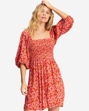Women's Billabong Paradise Days Mini Dress Pink | 946ZTSVYE