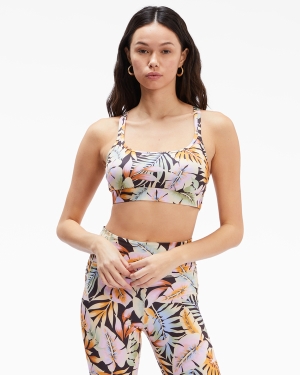 Women's Billabong Paradise Strappy Sports Bra Active Black | 013QWZBGI