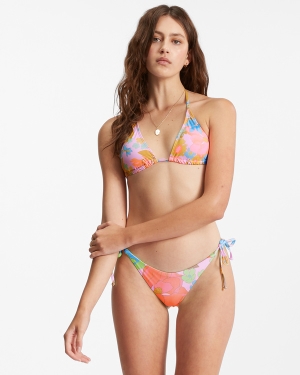 Women's Billabong Pick Me Up Multi Triangle Bikini Tops Multicolor | 732ZHLIMA