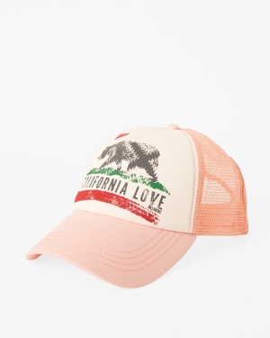Women's Billabong Pitstop Trucker Hats Coral | 906GITOXK