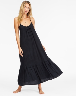 Women's Billabong Ready For Sun Beach Cover-Up Cover Ups Black | 502OAXSCD