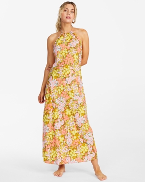 Women's Billabong Retro Romance Halter Dress Multicolor | 150IAWNFV