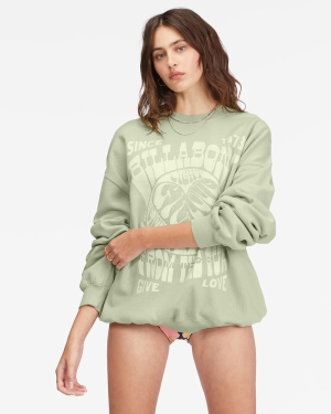 Women's Billabong Ride In Oversized Crewneck Sweatshirt Multicolor | 315MQGWEB