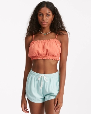 Women's Billabong Road Trippin Elastic Waist Shorts Mint | 432FNRJVL