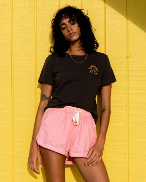 Women's Billabong Road Trippin Elastic Waist Shorts Pink | 632HSGZVL