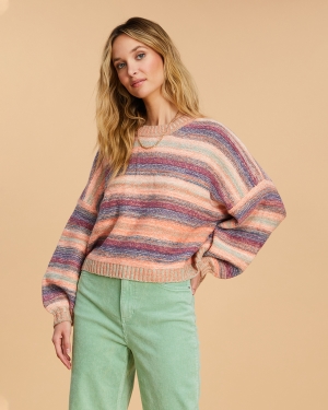 Women's Billabong Salty Blonde Under The Influence Pullover Sweaters Purple | 490HTLGVP