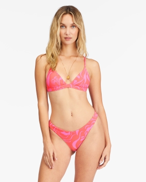 Women's Billabong Shes A Trip Fixed Triangle Bikini Tops Coral | 873MVELIW