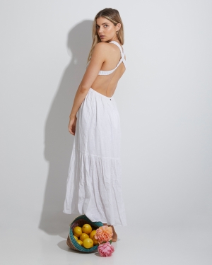 Women's Billabong Shore Thing Maxi Dress White | 309OGVJQZ