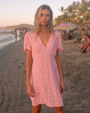 Women's Billabong Short And Sweet Mini Dress Pink | 873ORWXJE