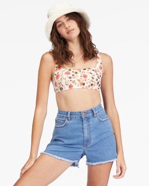 Women's Billabong So Cheeky Denim Shorts Blue | 940RBSPCN