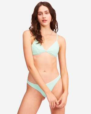 Women's Billabong So Dazed Charlie Fixed Triangle Bikini Tops Green | 465QJPOVC